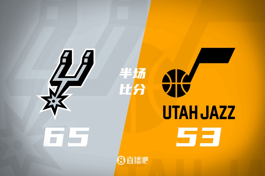 开云体育入口-马刺半场5人上双&amp;65-53领先爵士 文班填满数据栏 乔治14分
